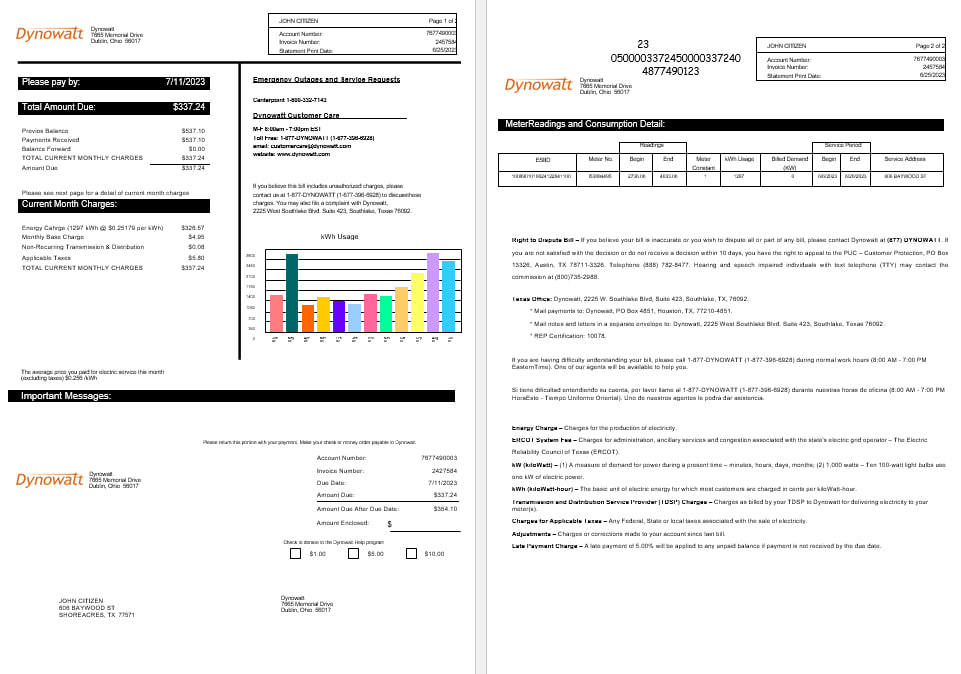  Minol USA business utility bill 